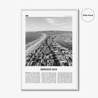 Mission Bay Print Black and White, Mission Bay Wall Art, Mission Bay Poster, Mission Bay Photo, Mission Bay Wall Décor, Mission Bay Map,