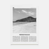 Mission Beach, Queensland Travel B&W Poster