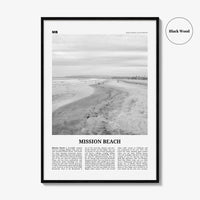 Mission Beach Print Black and White San Diego No 2, Mission Beach Wall Art, Mission Beach Poster, Mission Beach Photo, California, USA