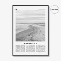 Mission Beach Print Black and White San Diego No 2, Mission Beach Wall Art, Mission Beach Poster, Mission Beach Photo, California, USA