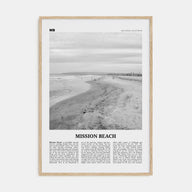 Mission Beach, San Diego Travel B&W No 2 Poster