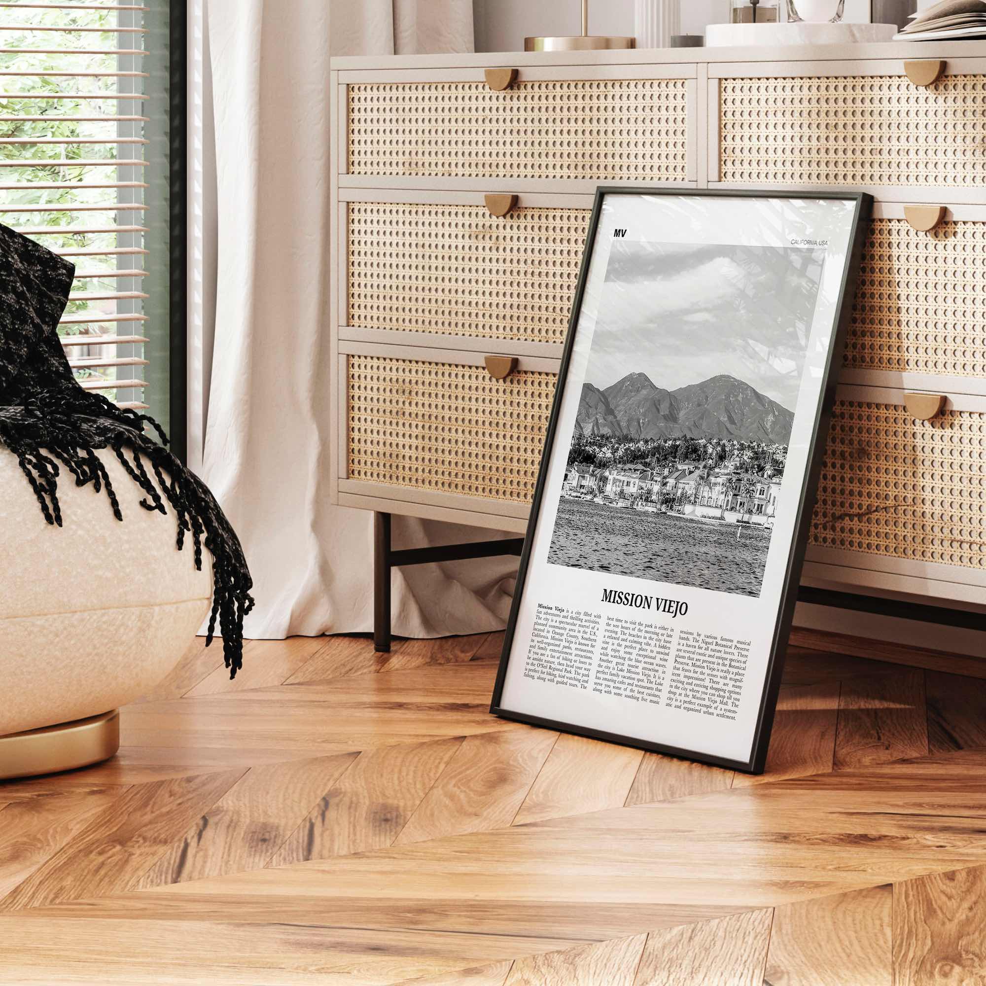 Mission Viejo Print Black and White, Mission Viejo Wall Art, Mission Viejo Poster, Mission Viejo Photo, Mission Viejo Decor, California, USA