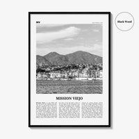 Mission Viejo Print Black and White, Mission Viejo Wall Art, Mission Viejo Poster, Mission Viejo Photo, Mission Viejo Decor, California, USA
