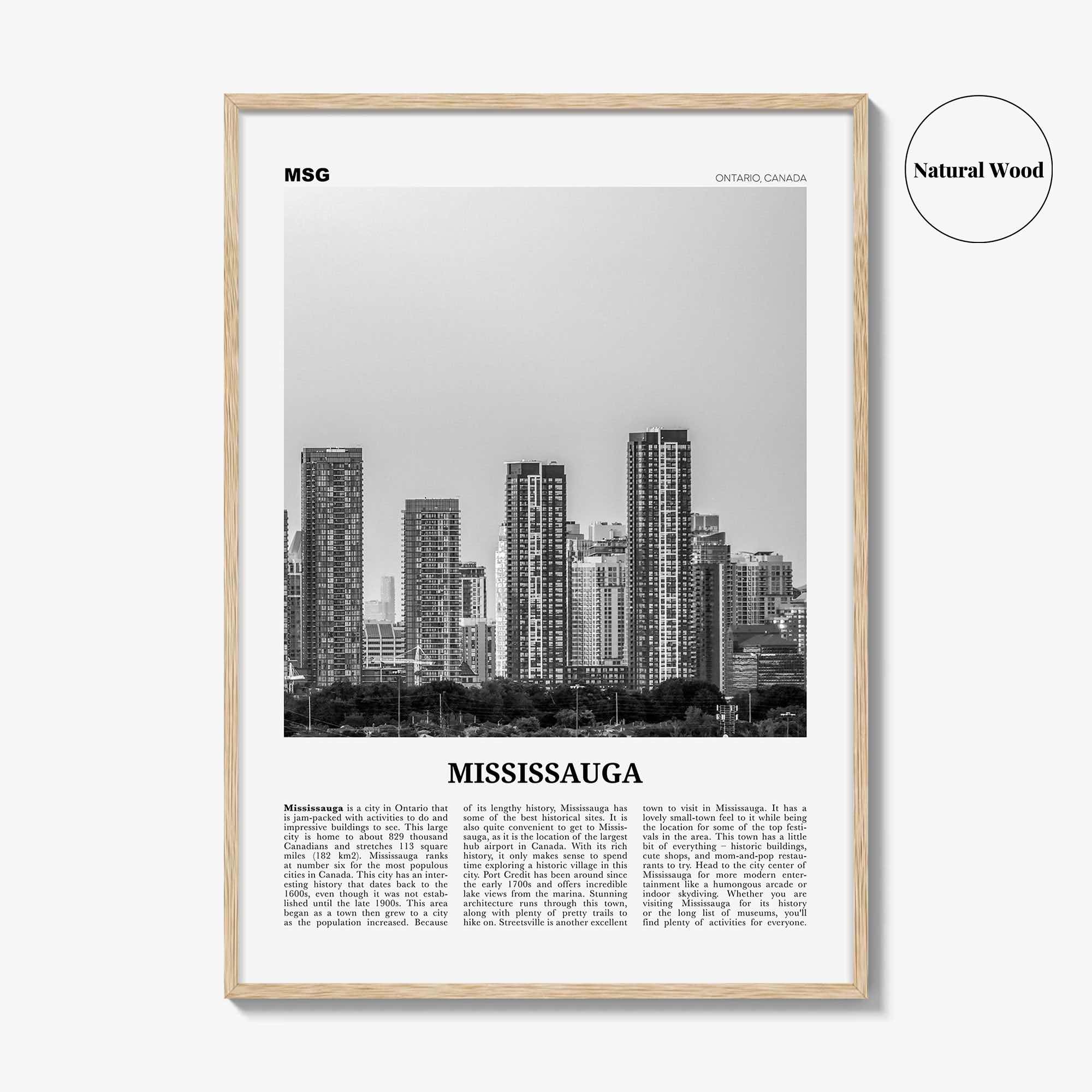 Mississauga Print Black and White, Mississauga Wall Art, Mississauga Poster, Mississauga Photo, Mississauga Décor, Ontario, Canada