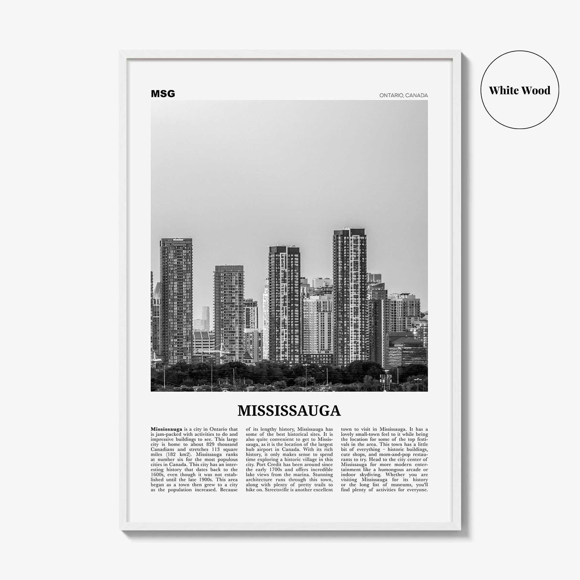 Mississauga Print Black and White, Mississauga Wall Art, Mississauga Poster, Mississauga Photo, Mississauga Décor, Ontario, Canada