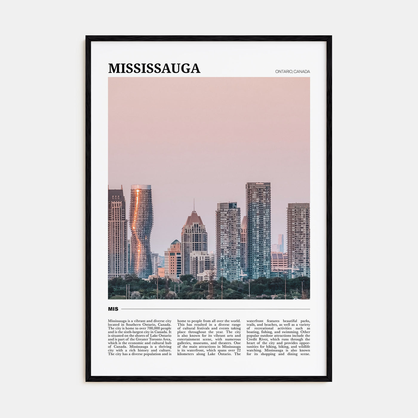 Mississauga Travel Color Poster