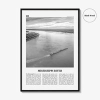 Mississippi River Print Black and White, Mississippi River Wall Art, Mississippi River Poster, Mississippi River Photo, Mississippi Map, USA