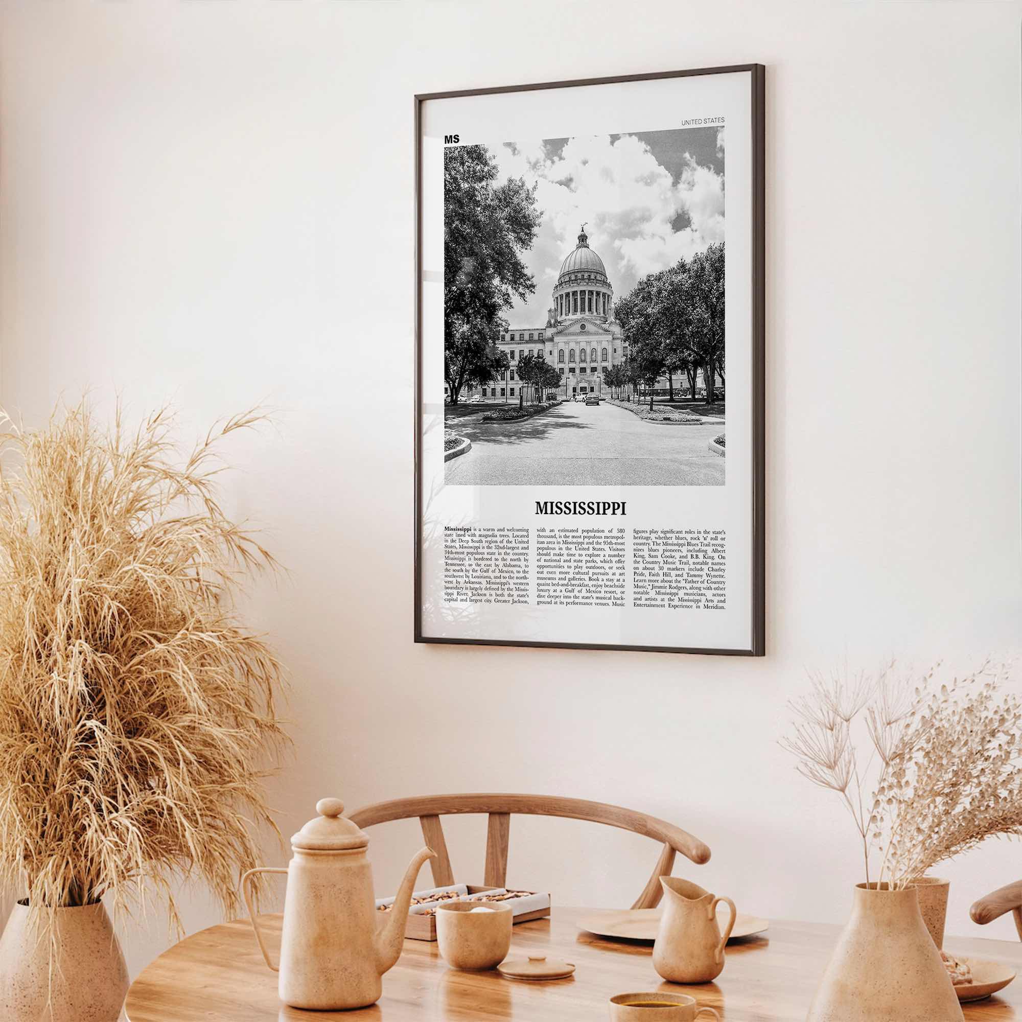 Mississippi Print Black and White No 1, Mississippi Wall Art, Mississippi Poster, Mississippi Photo, USA, United States, North America