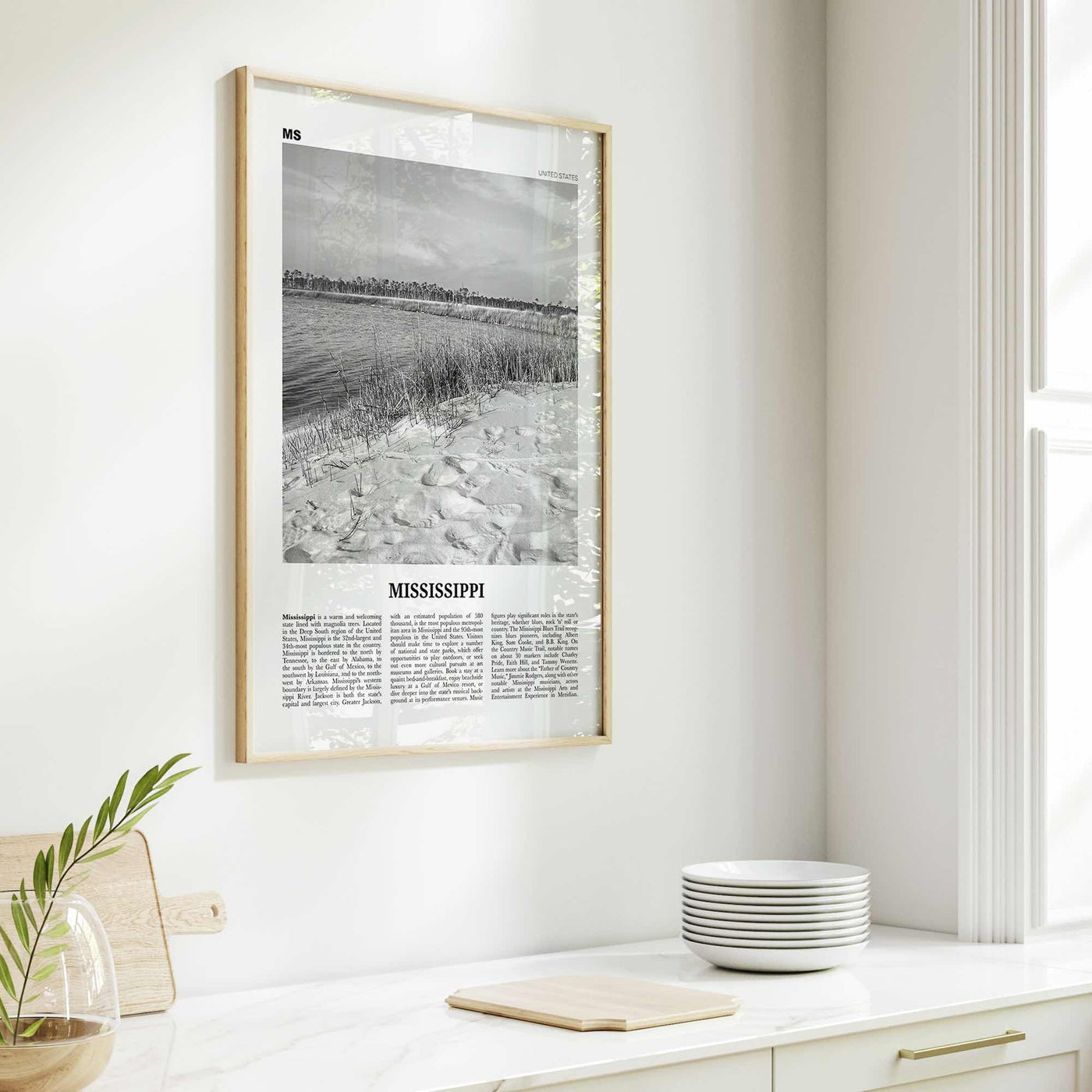 Mississippi Print Black and White No 2, Mississippi Art, Mississippi Poster, Mississippi Photo, Mississippi Décor, Mississippi Map