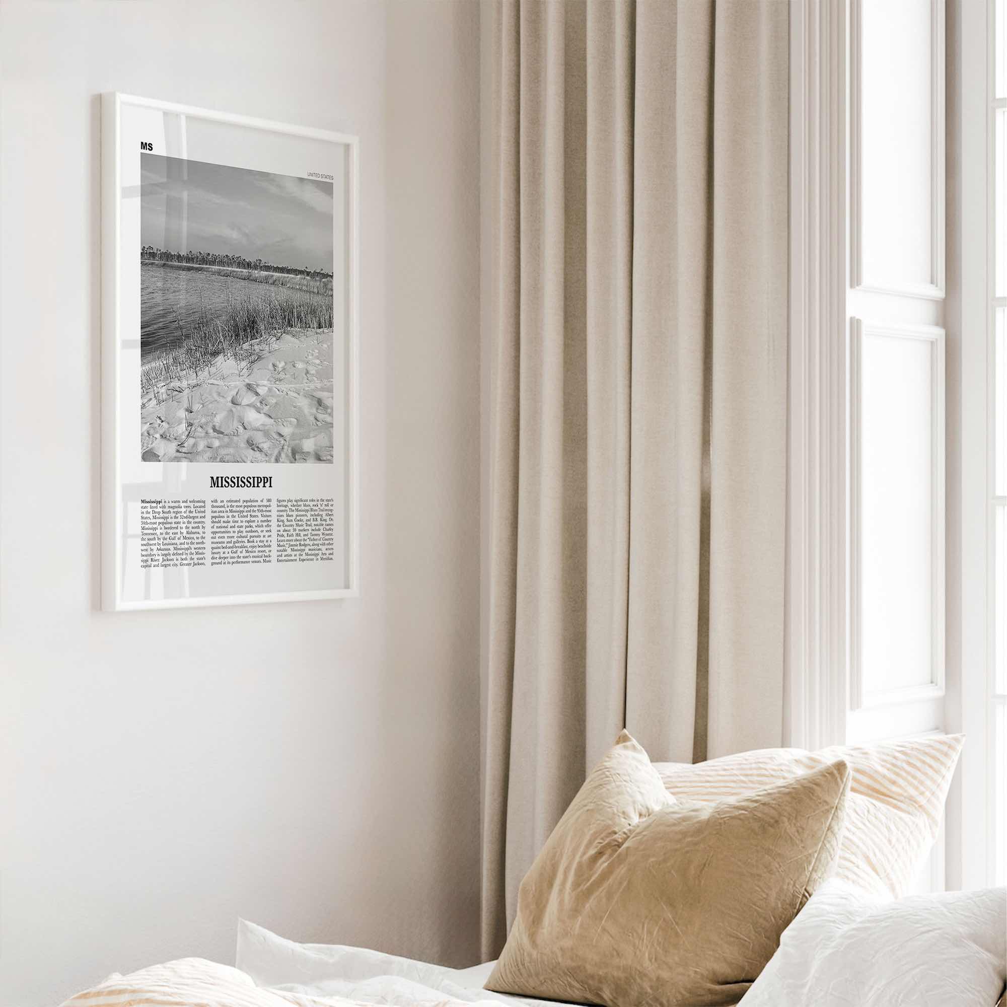 Mississippi Print Black and White No 2, Mississippi Art, Mississippi Poster, Mississippi Photo, Mississippi Décor, Mississippi Map