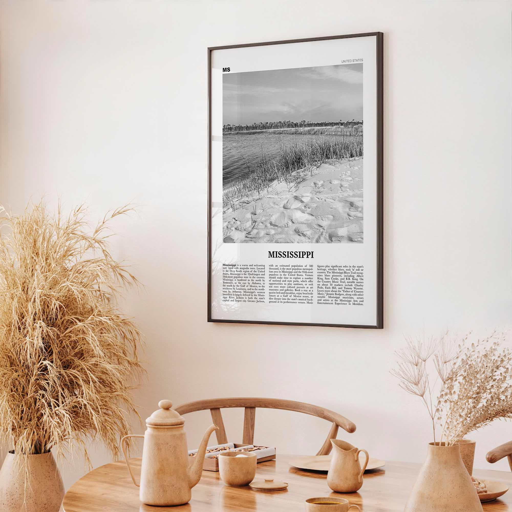 Mississippi Print Black and White No 2, Mississippi Art, Mississippi Poster, Mississippi Photo, Mississippi Décor, Mississippi Map