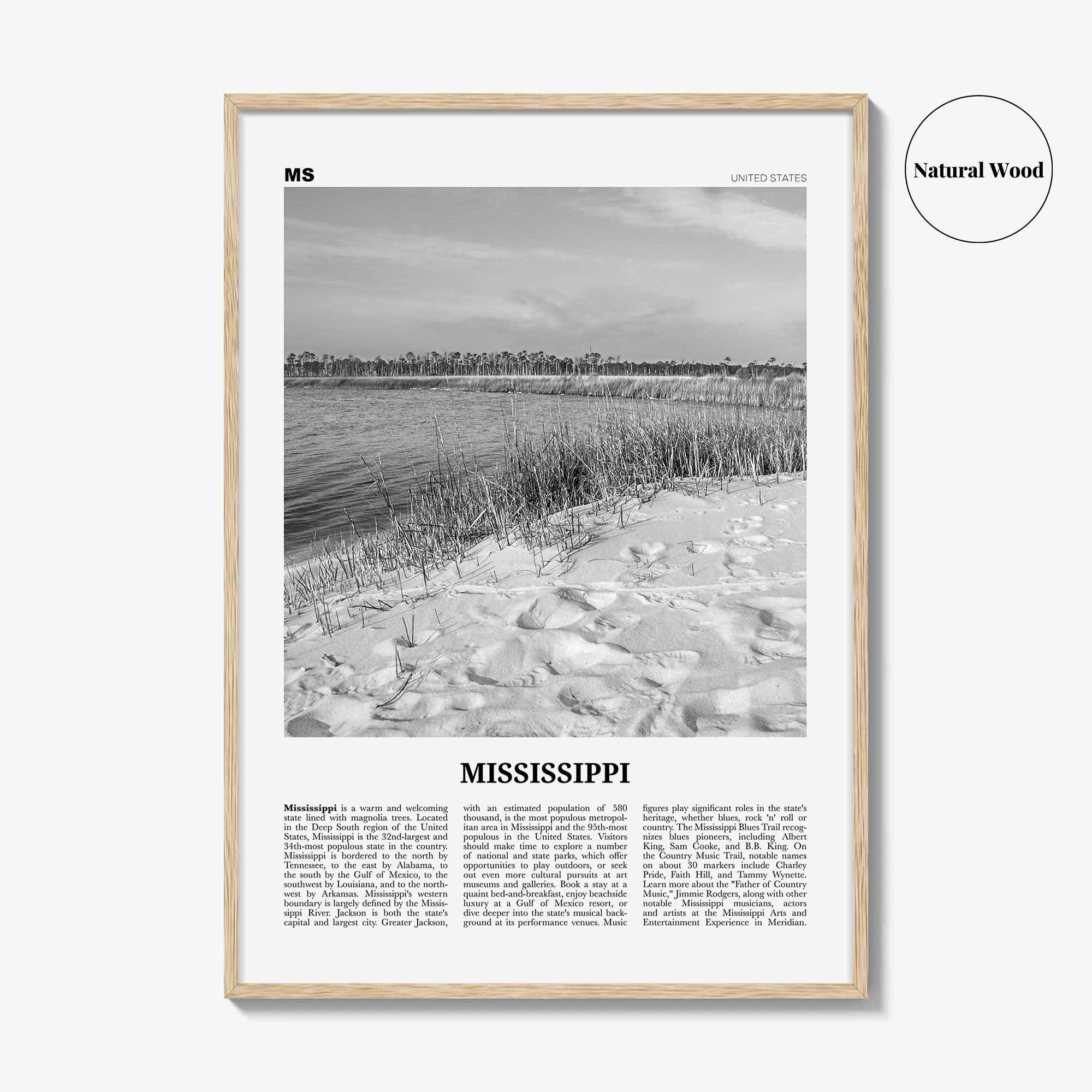 Mississippi Print Black and White No 2, Mississippi Art, Mississippi Poster, Mississippi Photo, Mississippi Décor, Mississippi Map