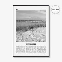 Mississippi Print Black and White No 2, Mississippi Art, Mississippi Poster, Mississippi Photo, Mississippi Décor, Mississippi Map