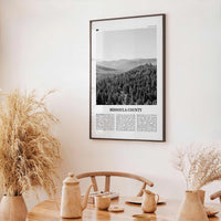 Missoula County Print Black and White, Missoula County Wall Art, Missoula County Poster, Missoula Photo, Missoula Wall Décor, Missoula Map