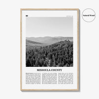 Missoula County Print Black and White, Missoula County Wall Art, Missoula County Poster, Missoula Photo, Missoula Wall Décor, Missoula Map