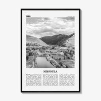 Missoula Print Black and White, Missoula Wall Art, Missoula Poster, Missoula Photo, Missoula Wall Décor, Montana, USA, United States