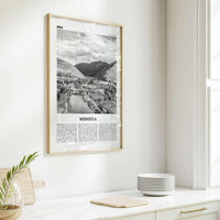 Missoula Print Black and White, Missoula Wall Art, Missoula Poster, Missoula Photo, Missoula Wall Décor, Montana, USA, United States