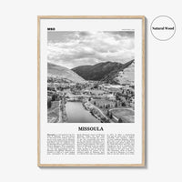Missoula Print Black and White, Missoula Wall Art, Missoula Poster, Missoula Photo, Missoula Wall Décor, Montana, USA, United States