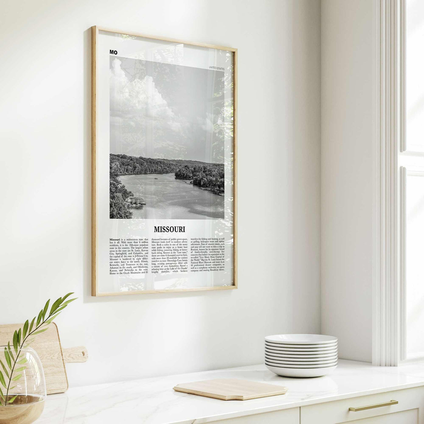 Missouri Print Black and White No 1, Missouri Wall Art, Missouri Poster, Missouri Photo, Missouri Wall Decor, USA, United States