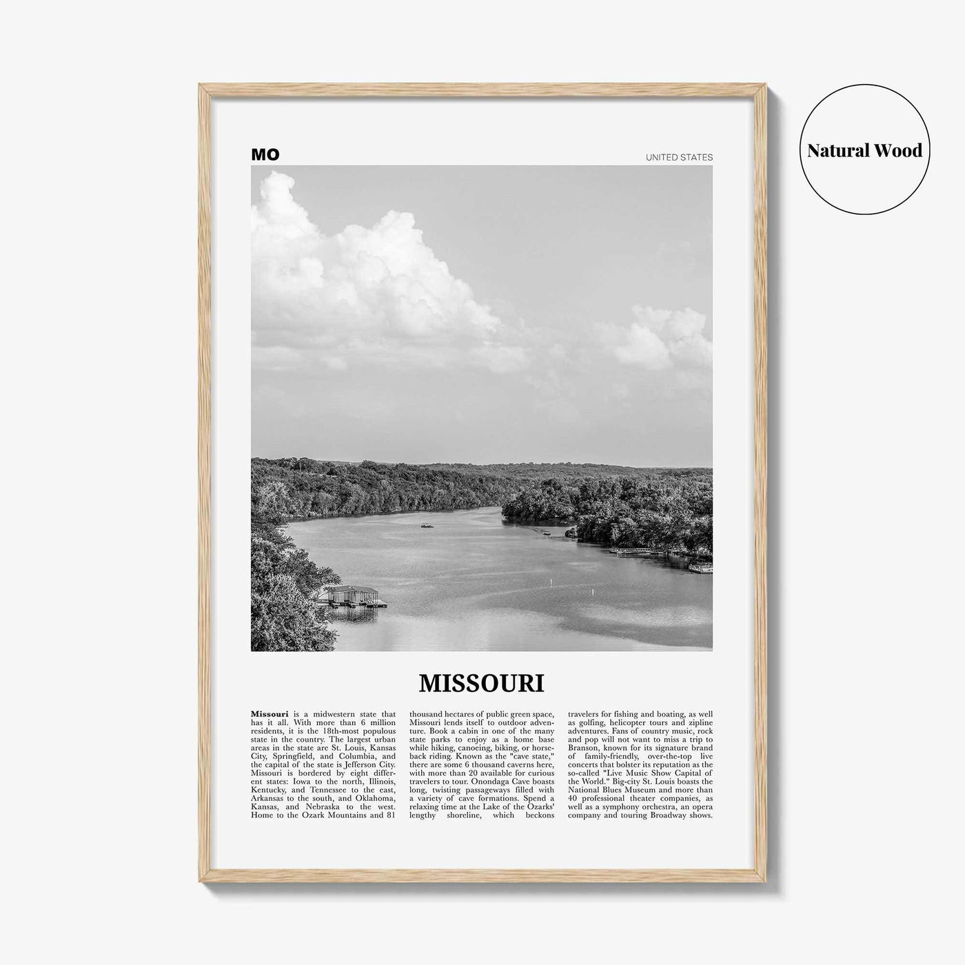 Missouri Print Black and White No 1, Missouri Wall Art, Missouri Poster, Missouri Photo, Missouri Wall Decor, USA, United States