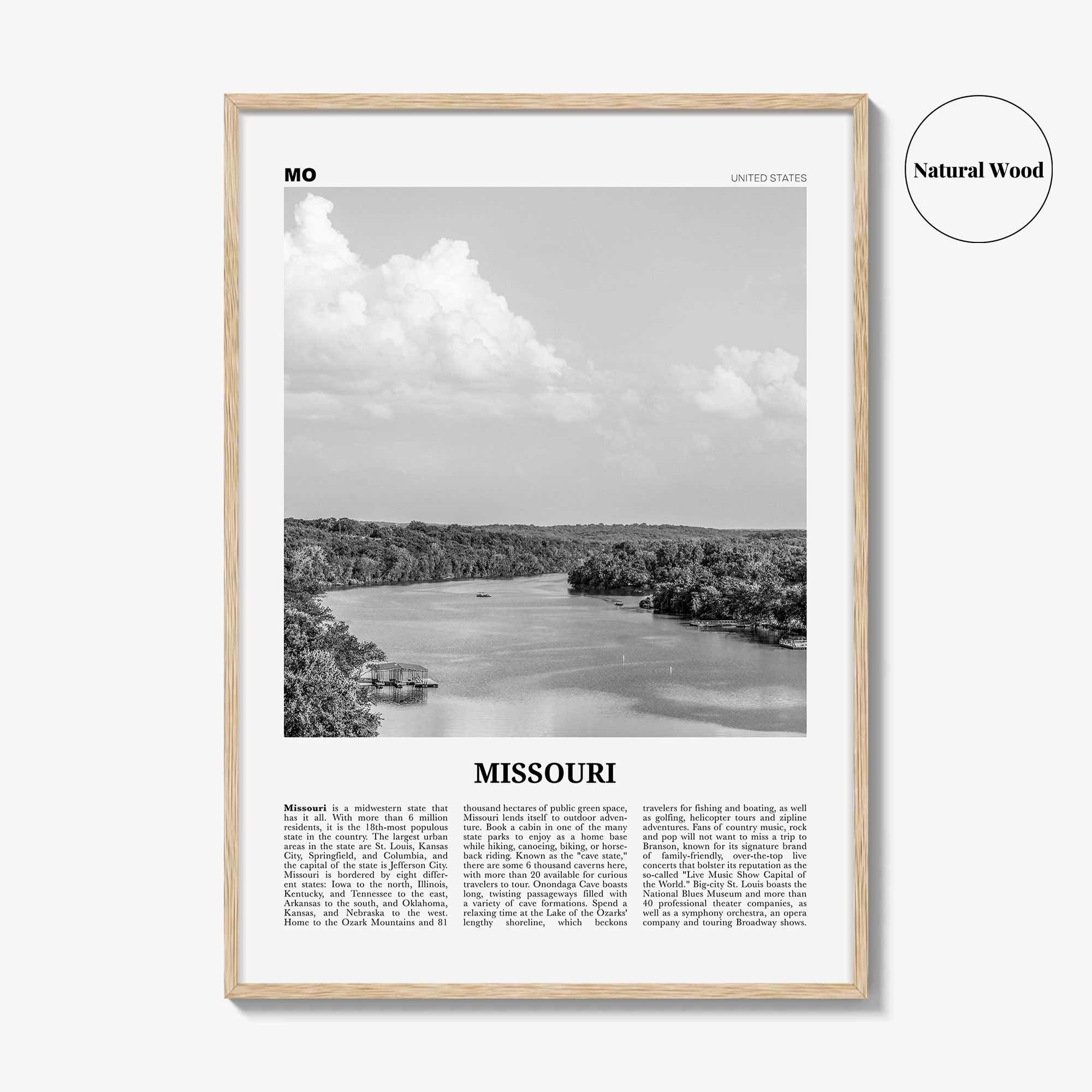 Missouri Print Black and White No 1, Missouri Wall Art, Missouri Poster, Missouri Photo, Missouri Wall Decor, USA, United States