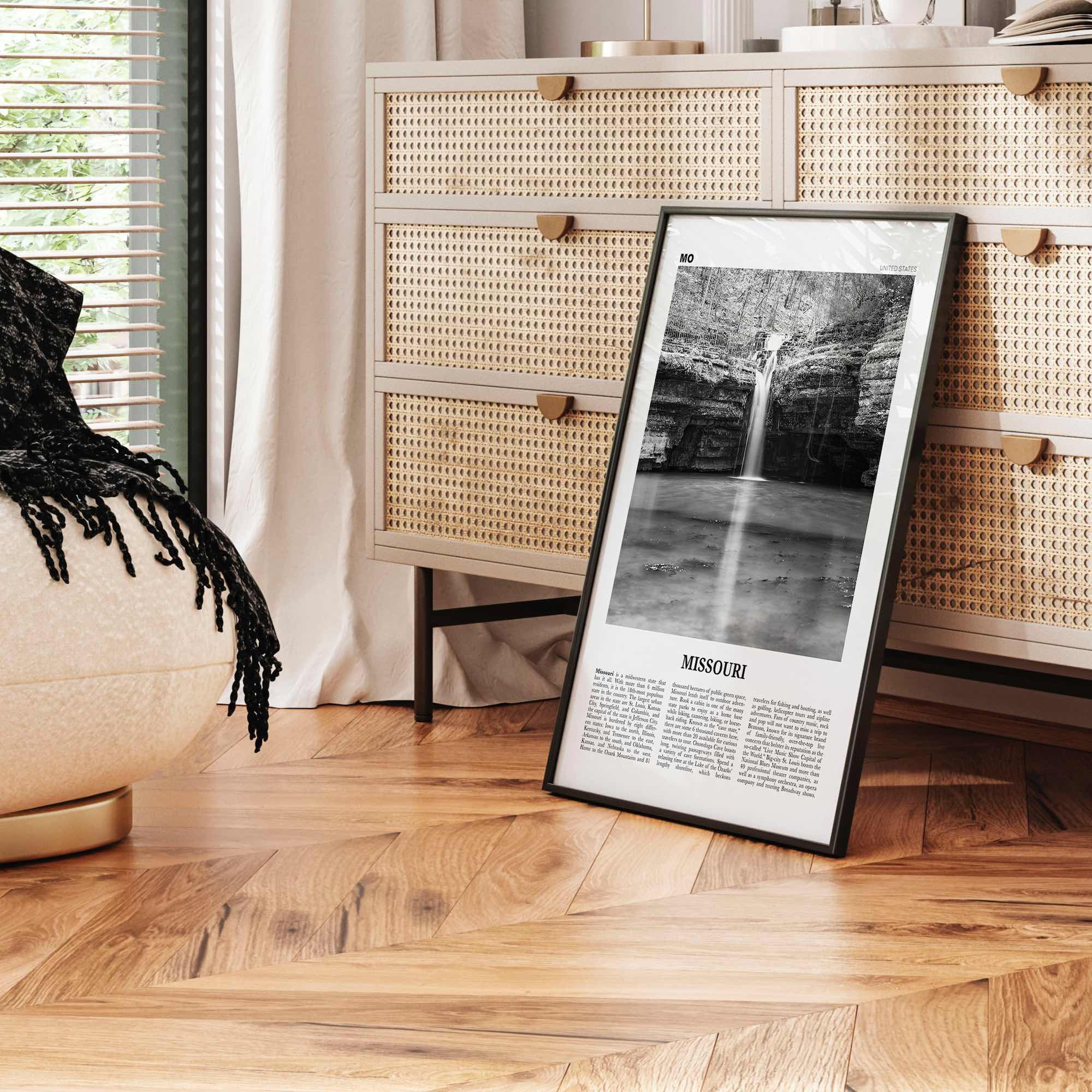 Missouri Print Black and White No 2, Missouri Wall Art, Missouri Poster, Missouri Photo, Missouri Wall Décor, Missouri Map, United States