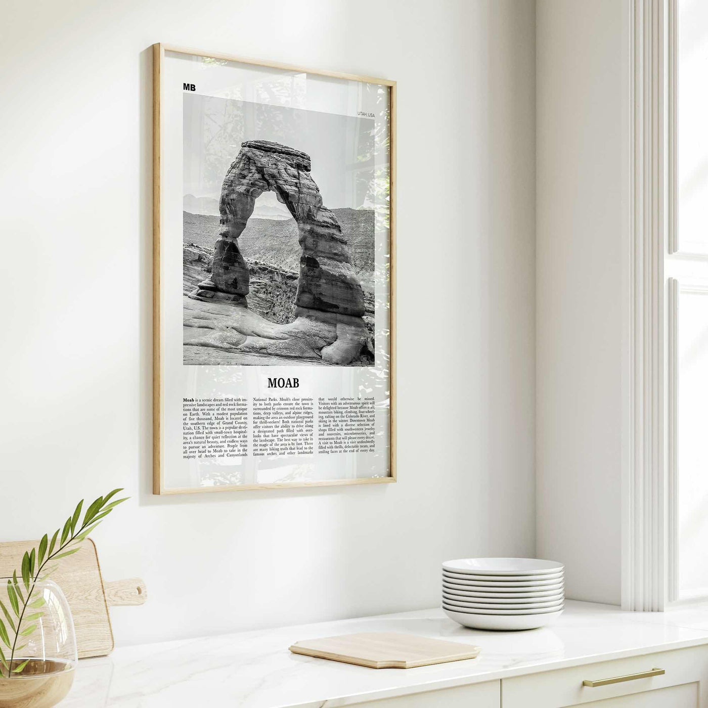 Moab Print Black and White, Moab Wall Art, Moab Poster, Moab Photo, Moab Wall Décor, Utah, USA, United States, North America