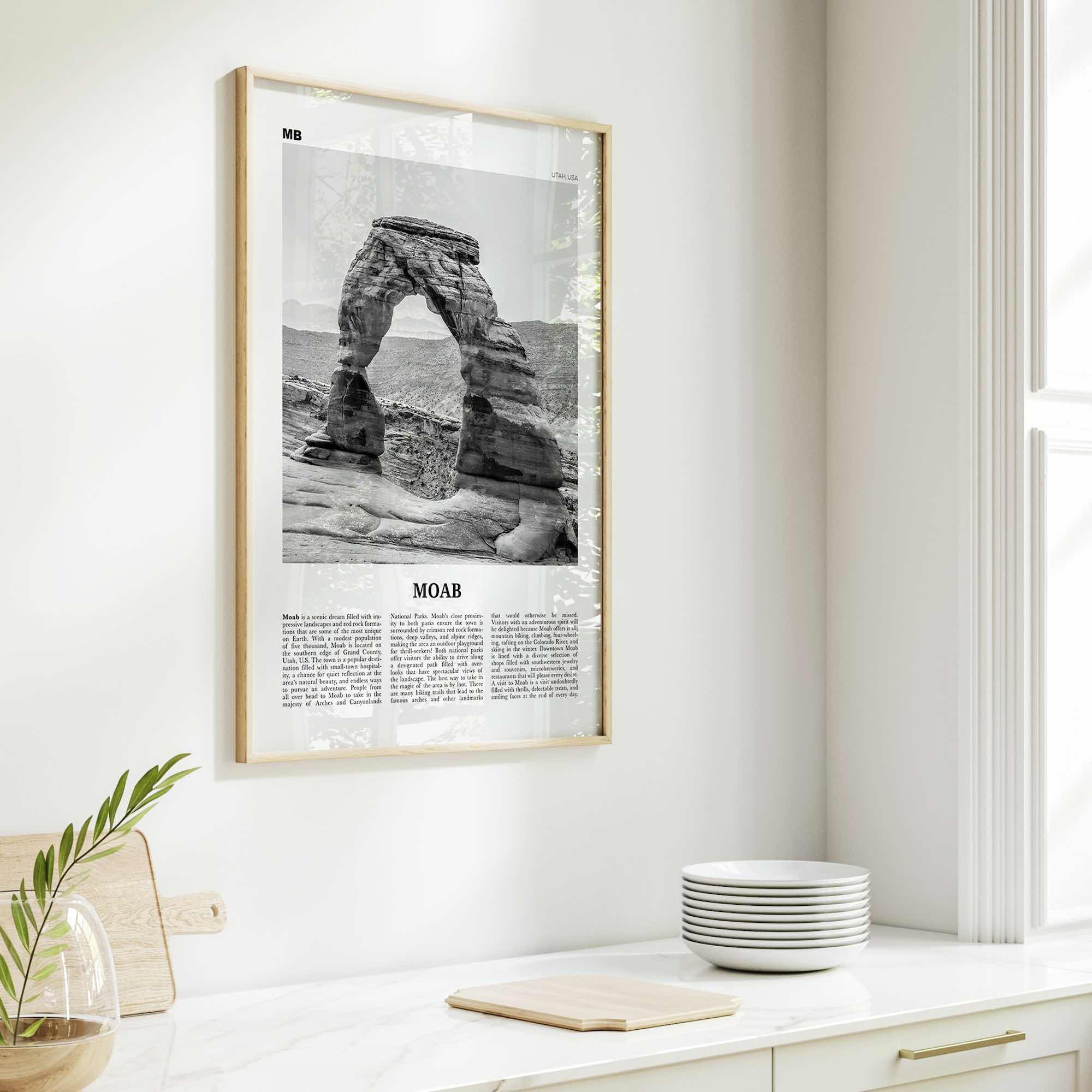 Moab Print Black and White, Moab Wall Art, Moab Poster, Moab Photo, Moab Wall Décor, Utah, USA, United States, North America