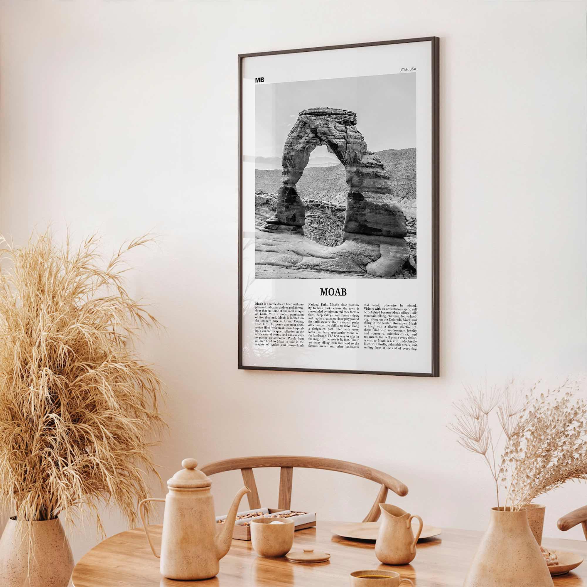 Moab Print Black and White, Moab Wall Art, Moab Poster, Moab Photo, Moab Wall Décor, Utah, USA, United States, North America