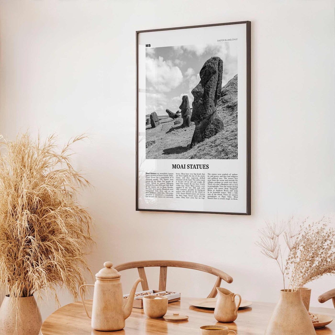 Moai Statues Print Black and White, Moai Statues Wall Art, Moai Statues Poster, Moai Statues Photo, Moai Statues Wall Décor, Chile