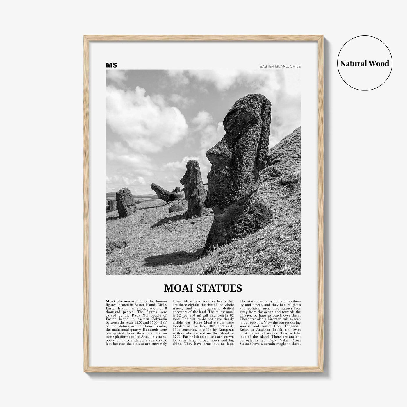 Moai Statues Print Black and White, Moai Statues Wall Art, Moai Statues Poster, Moai Statues Photo, Moai Statues Wall Décor, Chile