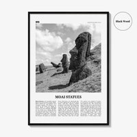 Moai Statues Print Black and White, Moai Statues Wall Art, Moai Statues Poster, Moai Statues Photo, Moai Statues Wall Décor, Chile