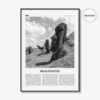 Moai Statues Print Black and White, Moai Statues Wall Art, Moai Statues Poster, Moai Statues Photo, Moai Statues Wall Décor, Chile