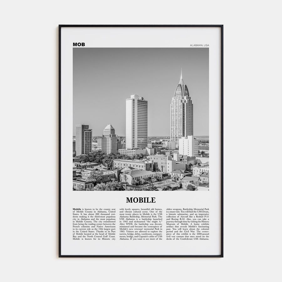 Mobile Travel B&W Poster