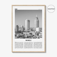 Mobile Print Black and White, Mobile Wall Art, Mobile Poster, Mobile Photo, Mobile Wall Décor, Alabama, USA, United States