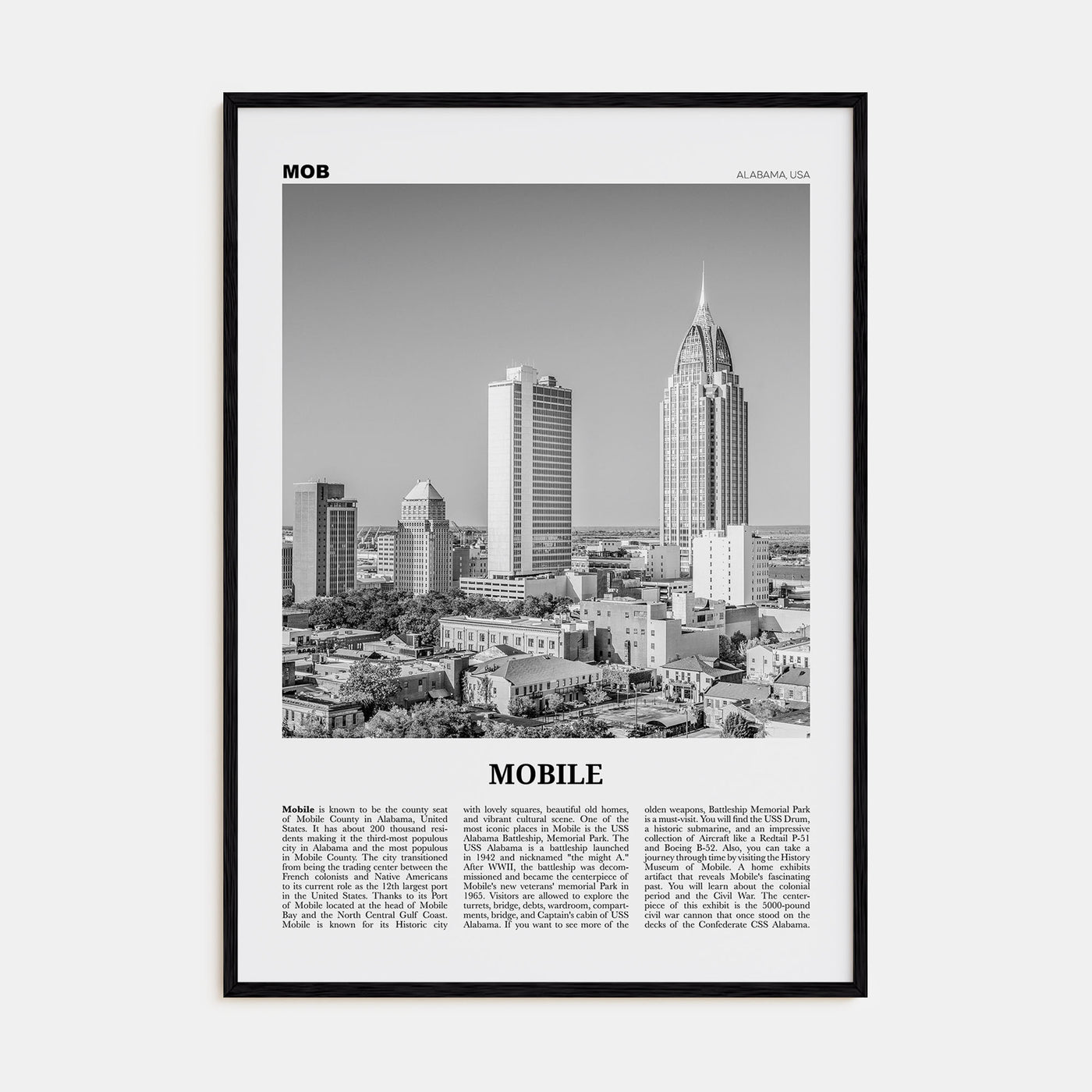 Mobile Travel B&W Poster