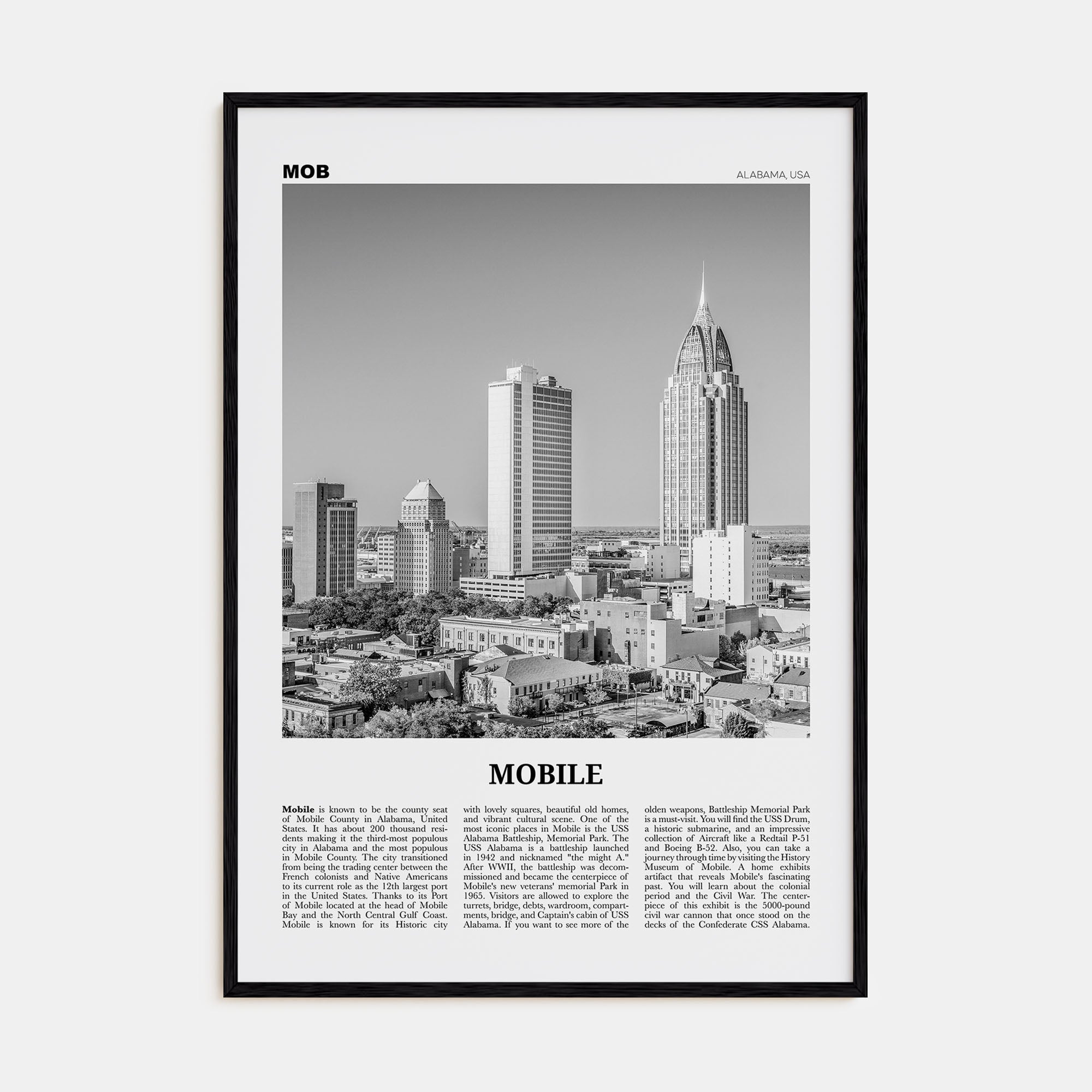 Mobile Travel B&W Poster