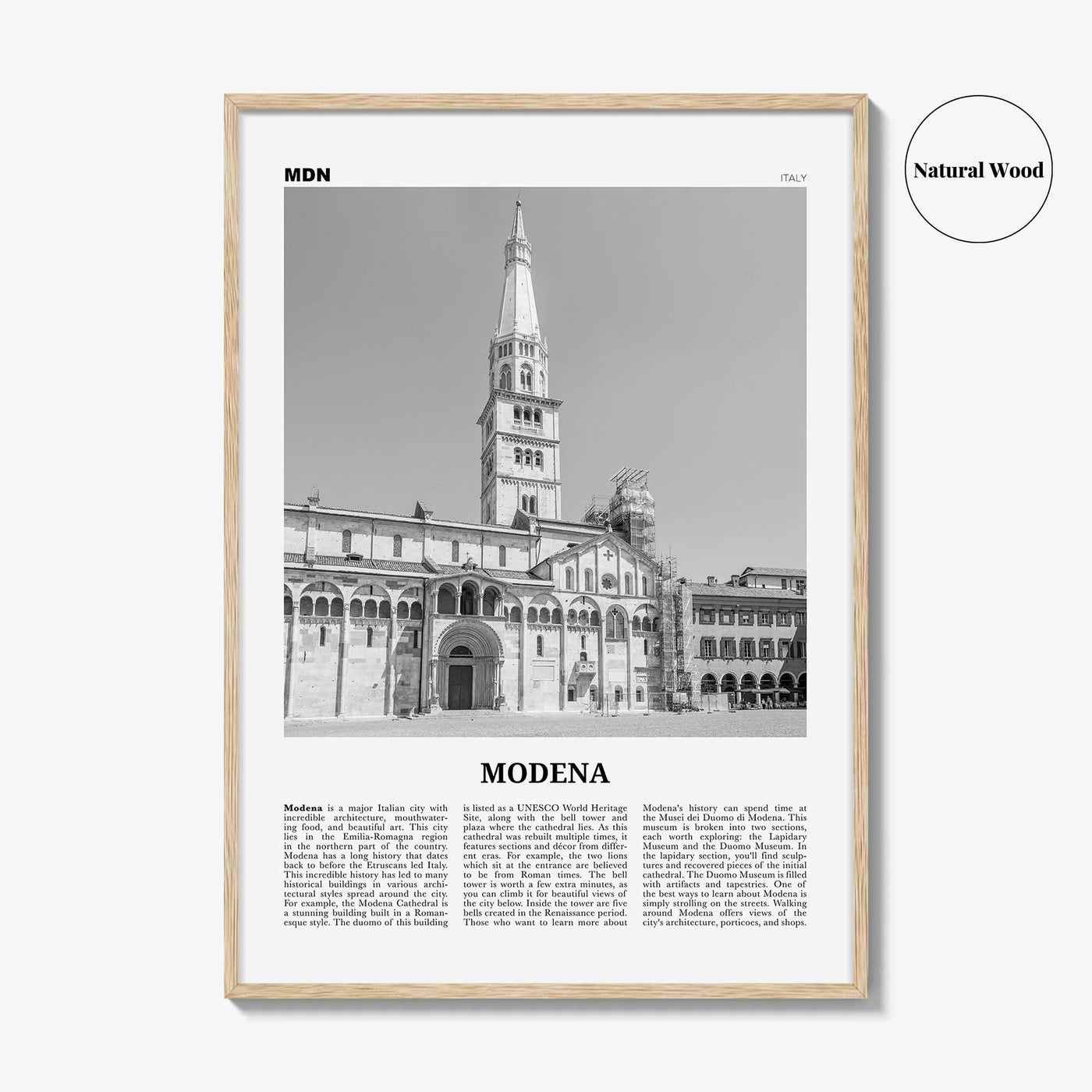 Modena Print Black and White, Modena Wall Art, Modena Poster, Modena Photo, Modena Wall Décor, Modena Map, Italy