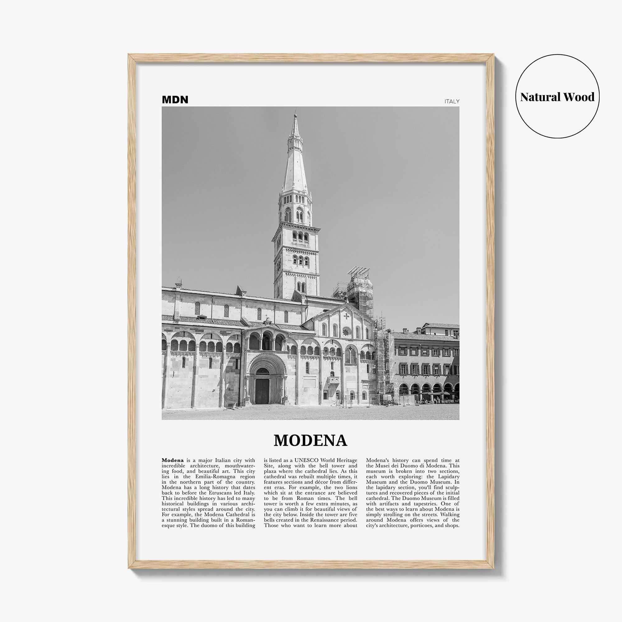 Modena Print Black and White, Modena Wall Art, Modena Poster, Modena Photo, Modena Wall Décor, Modena Map, Italy
