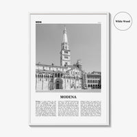 Modena Print Black and White, Modena Wall Art, Modena Poster, Modena Photo, Modena Wall Décor, Modena Map, Italy