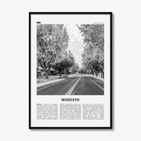 Modesto Print Black and White, Modesto Wall Art, Modesto Poster, Modesto Photo, Modesto Wall Décor, Modesto Map, California, USA