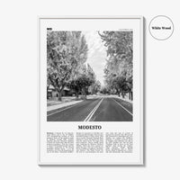 Modesto Print Black and White, Modesto Wall Art, Modesto Poster, Modesto Photo, Modesto Wall Décor, Modesto Map, California, USA