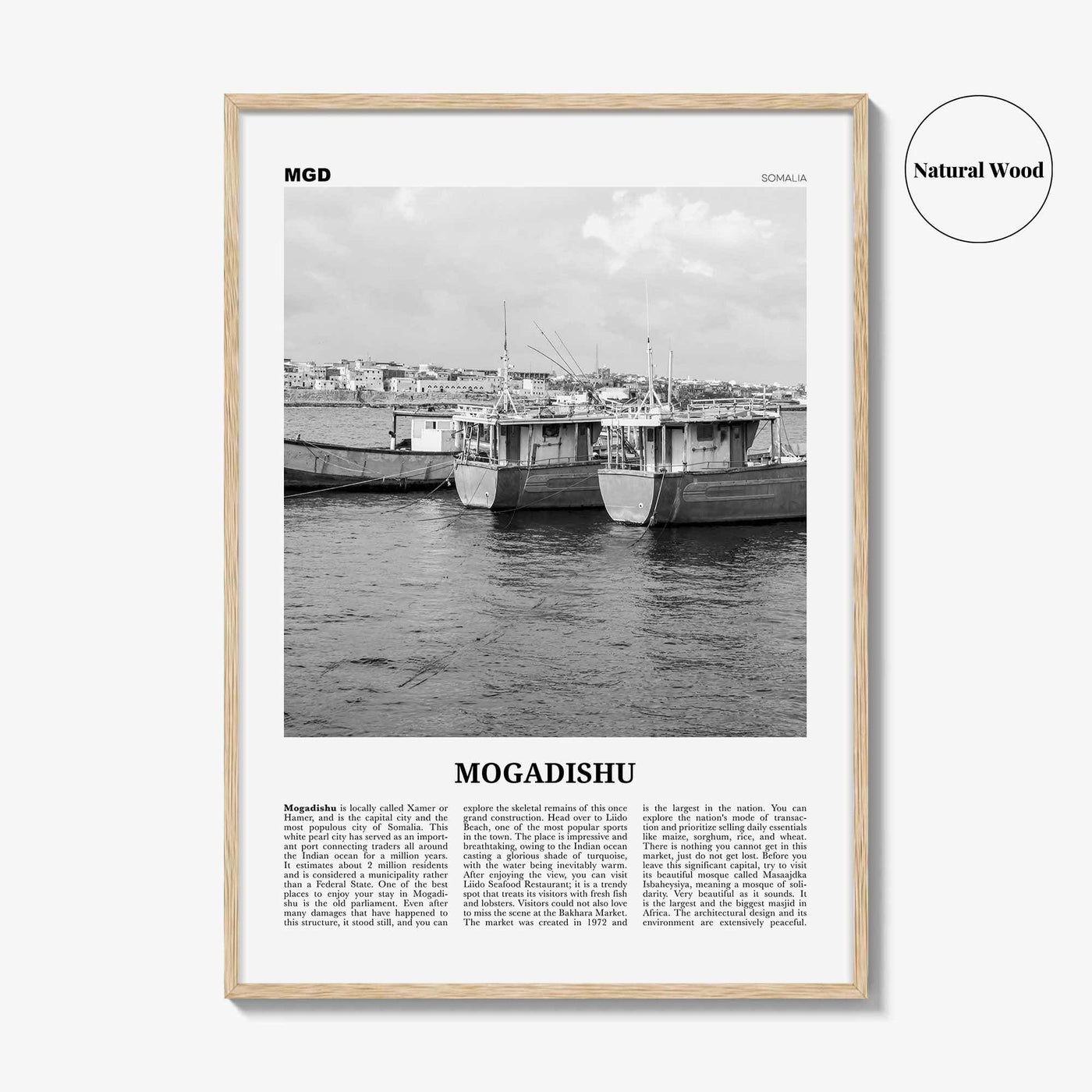 Mogadishu Print Black and White, Mogadishu Wall Art, Mogadishu Poster, Mogadishu Photo, Mogadishu Wall Décor, Muqdisho, Somalia, مقديشو