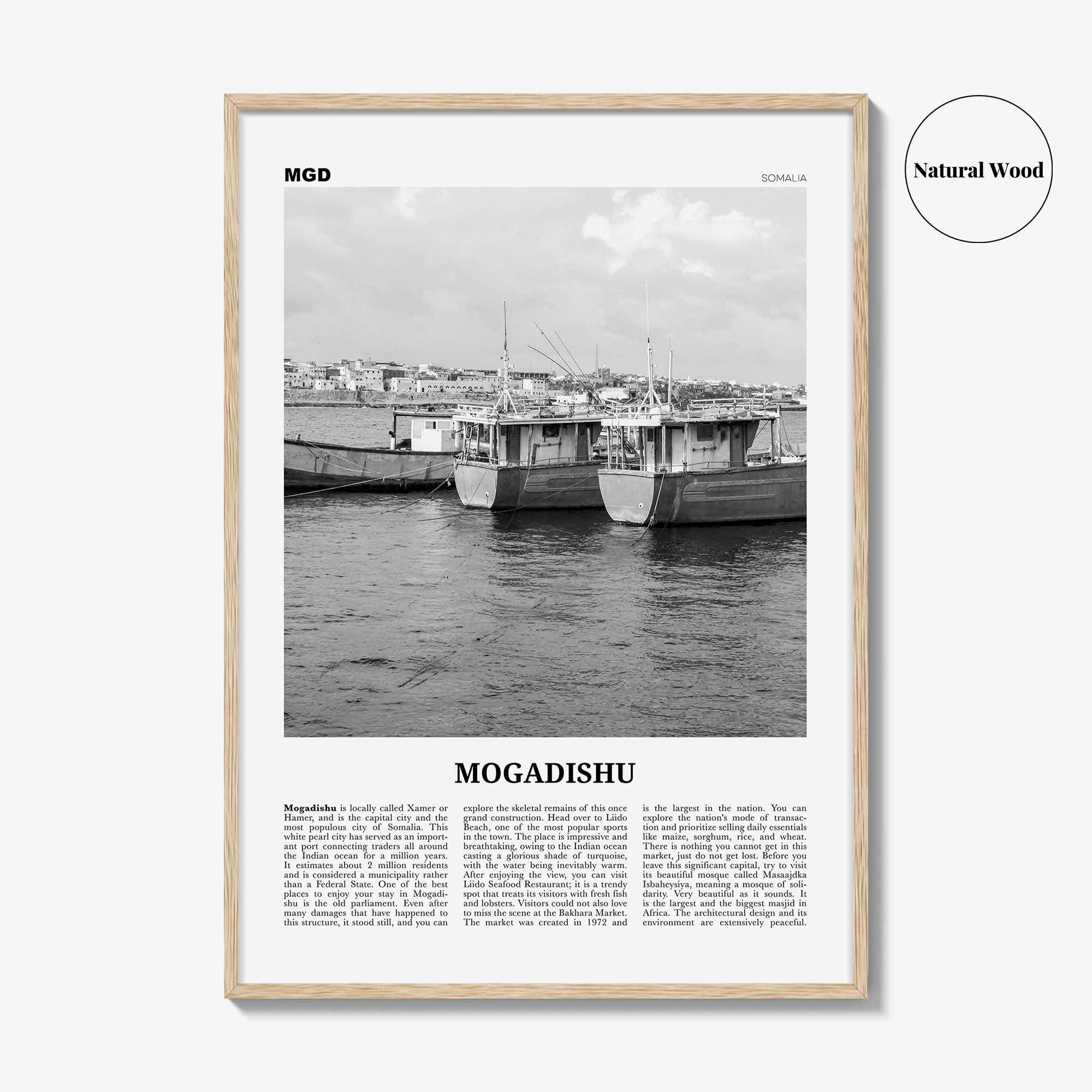 Mogadishu Print Black and White, Mogadishu Wall Art, Mogadishu Poster, Mogadishu Photo, Mogadishu Wall Décor, Muqdisho, Somalia, مقديشو