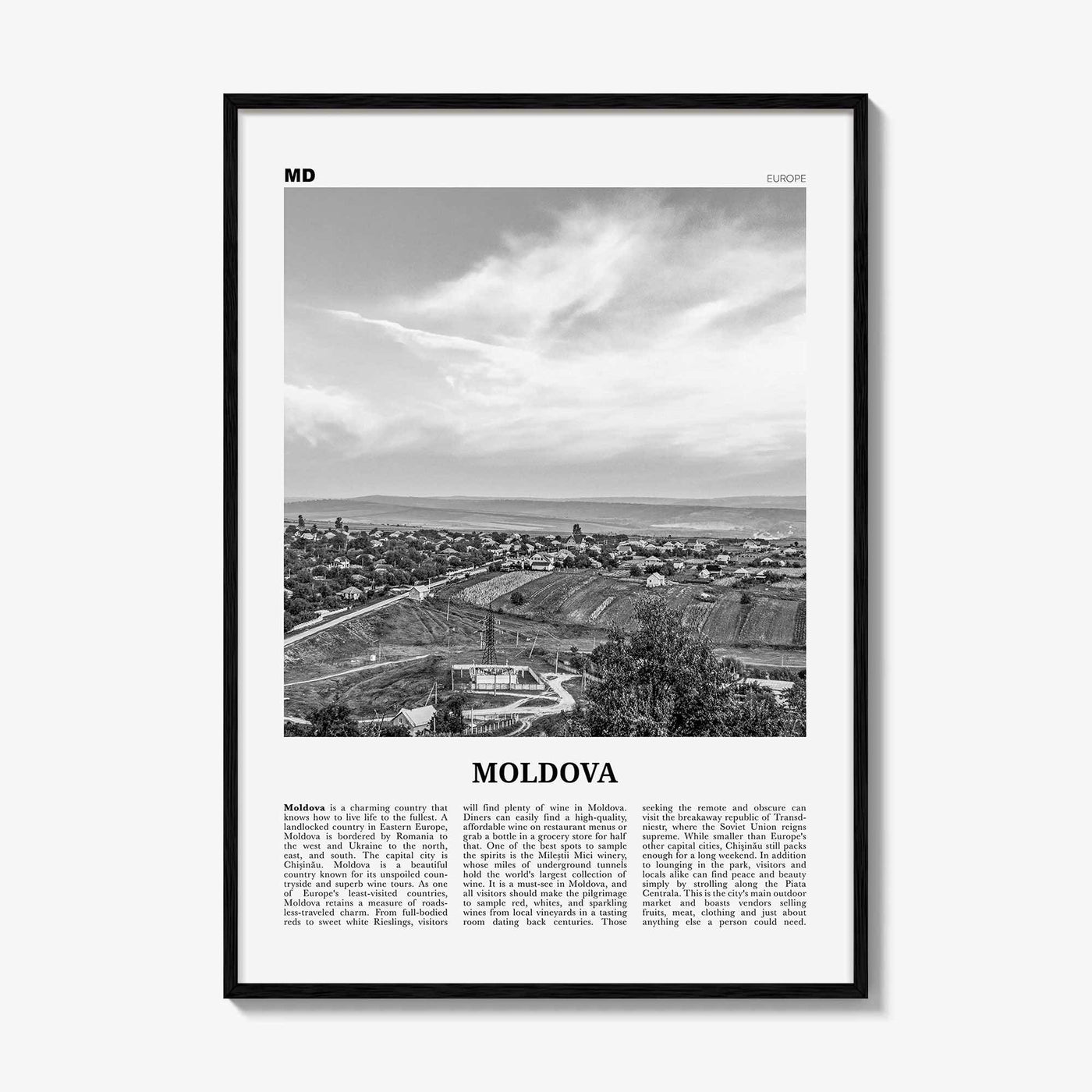Moldova Print Black and White, Moldova Wall Art, Moldova Poster, Moldova Photo, Moldova Wall Decor, Republica Moldova, Chișinău, Europe