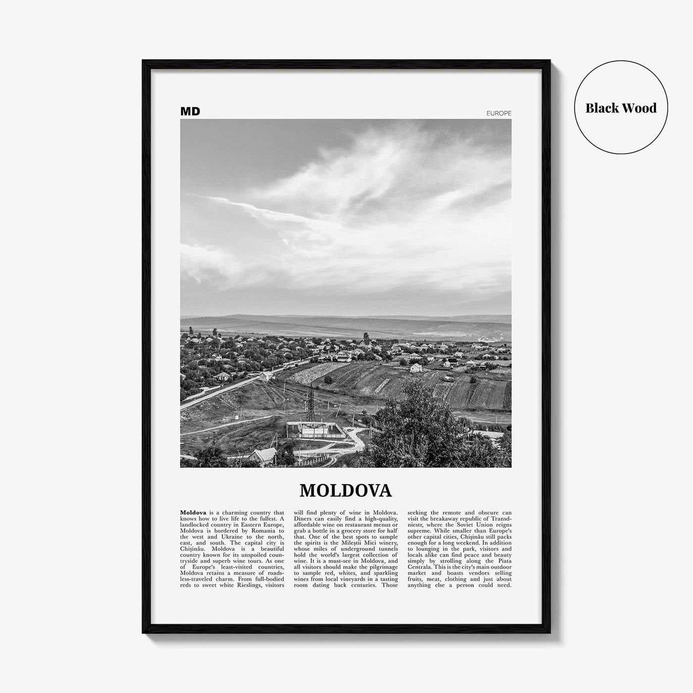Moldova Print Black and White, Moldova Wall Art, Moldova Poster, Moldova Photo, Moldova Wall Decor, Republica Moldova, Chișinău, Europe