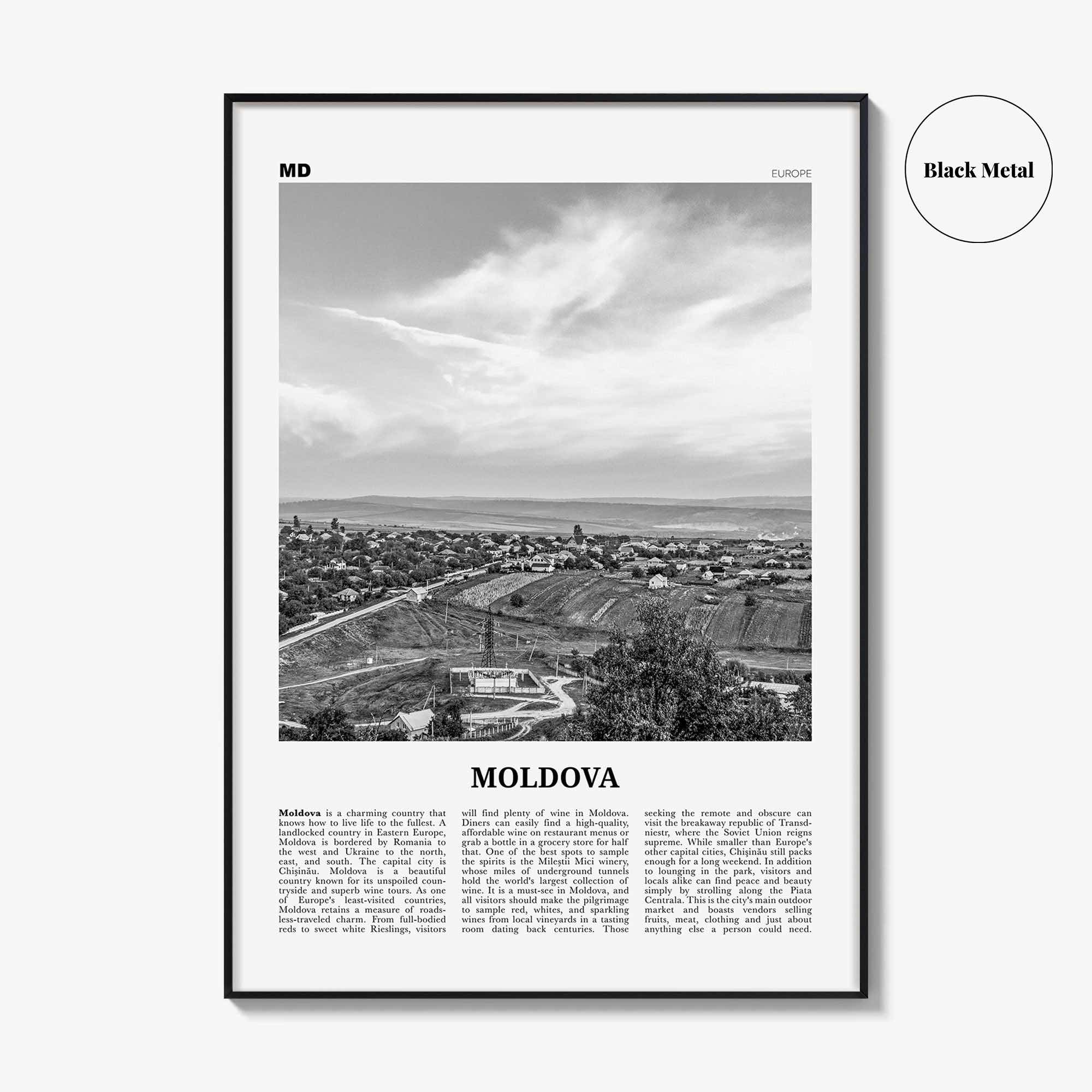 Moldova Print Black and White, Moldova Wall Art, Moldova Poster, Moldova Photo, Moldova Wall Decor, Republica Moldova, Chișinău, Europe