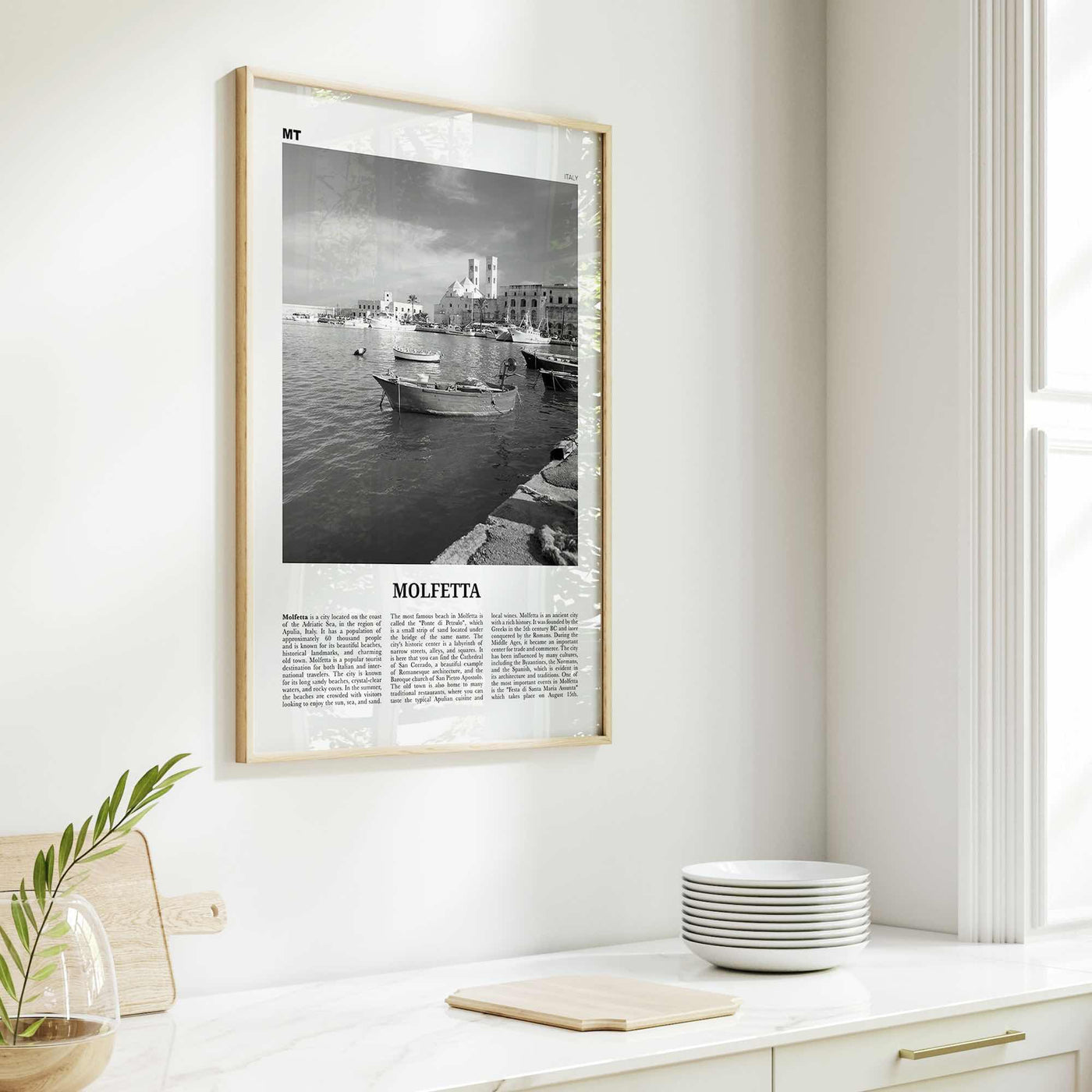 Molfetta Print Black and White, Molfetta Wall Art, Molfetta Poster, Molfetta Photo, Molfetta Wall Décor, Molfetta Map,