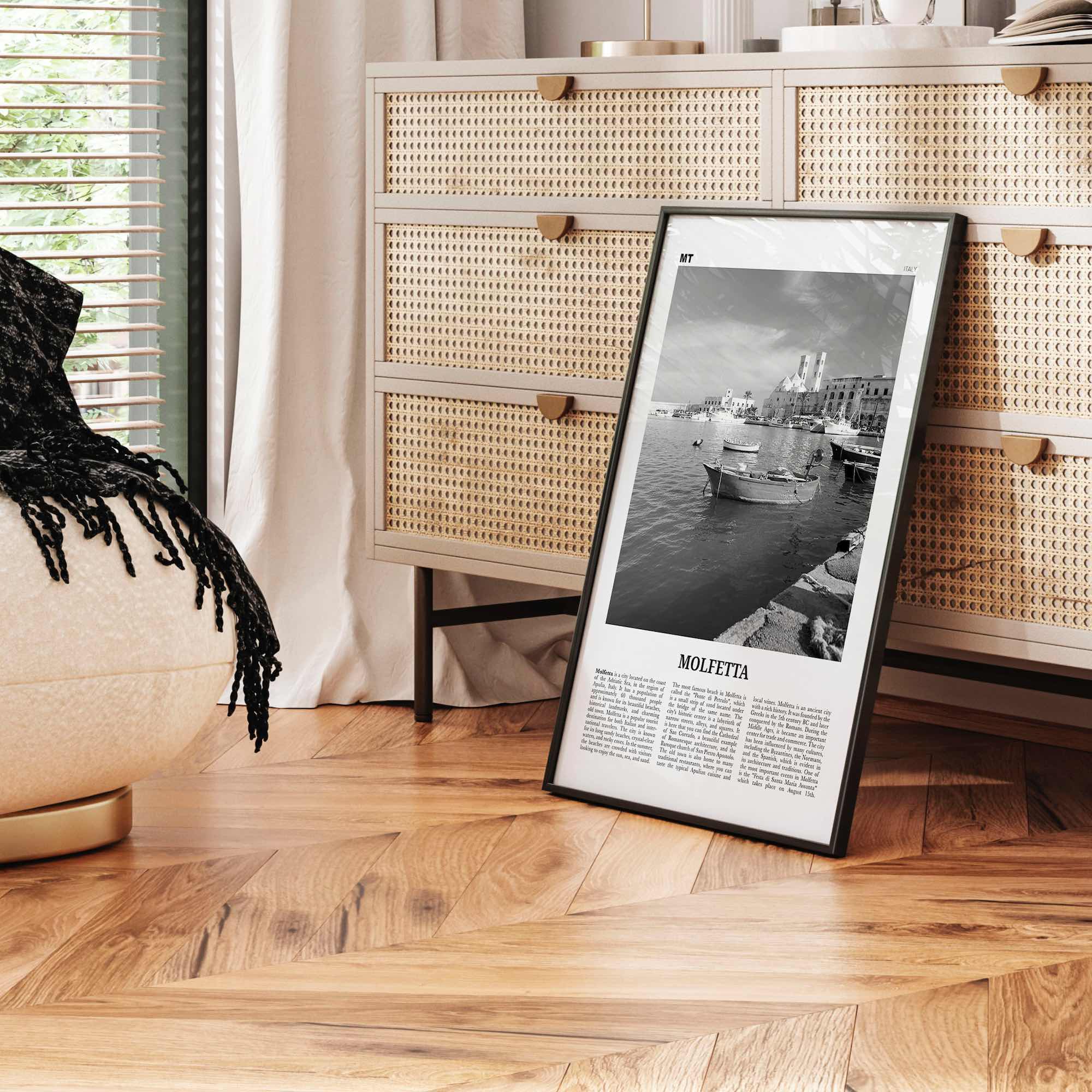 Molfetta Print Black and White, Molfetta Wall Art, Molfetta Poster, Molfetta Photo, Molfetta Wall Décor, Molfetta Map,