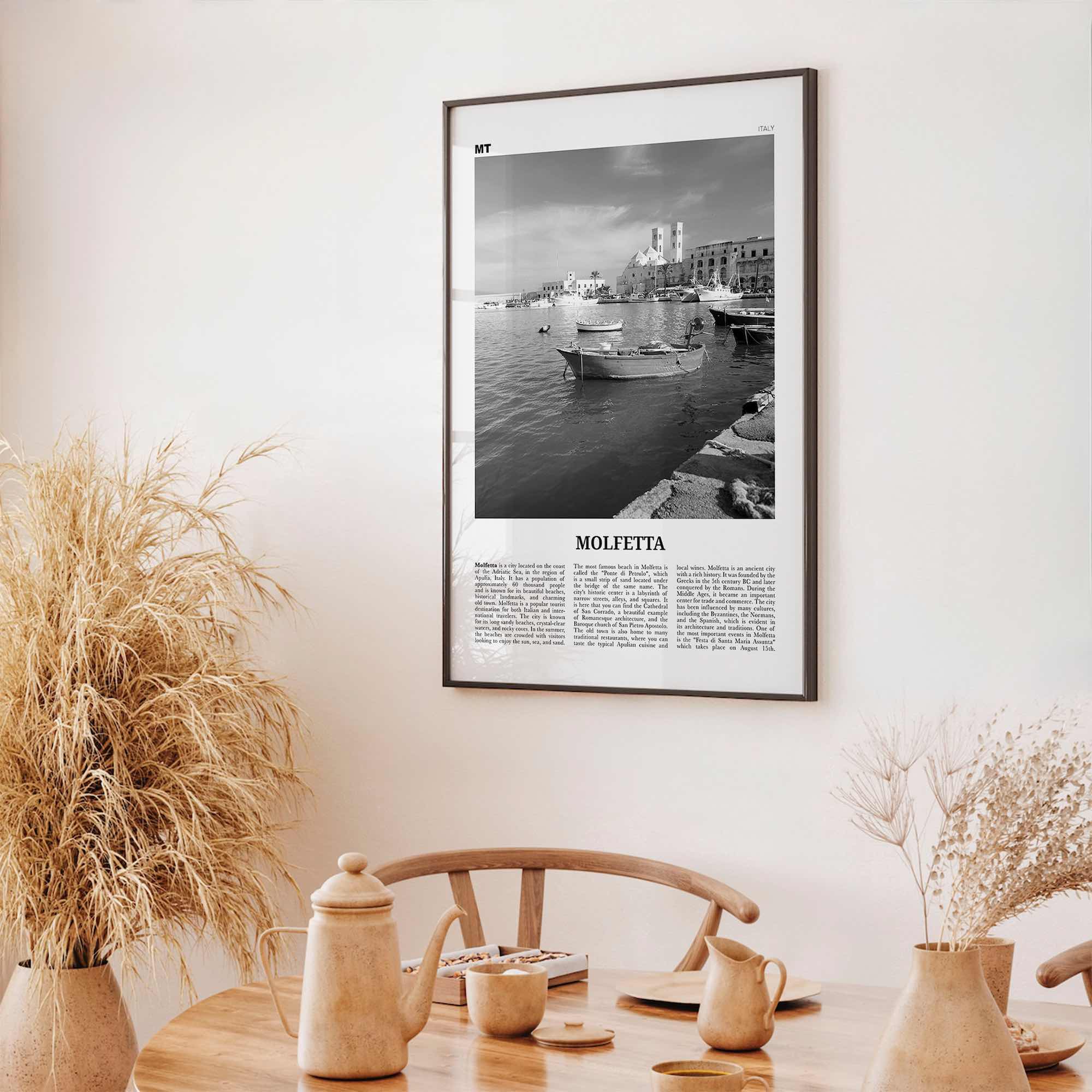 Molfetta Print Black and White, Molfetta Wall Art, Molfetta Poster, Molfetta Photo, Molfetta Wall Décor, Molfetta Map,